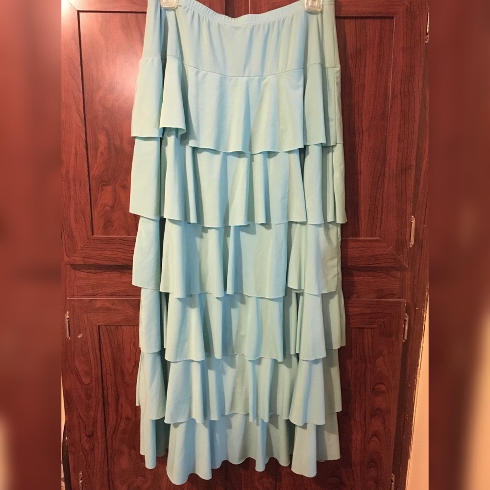Aqua ruffle skirt